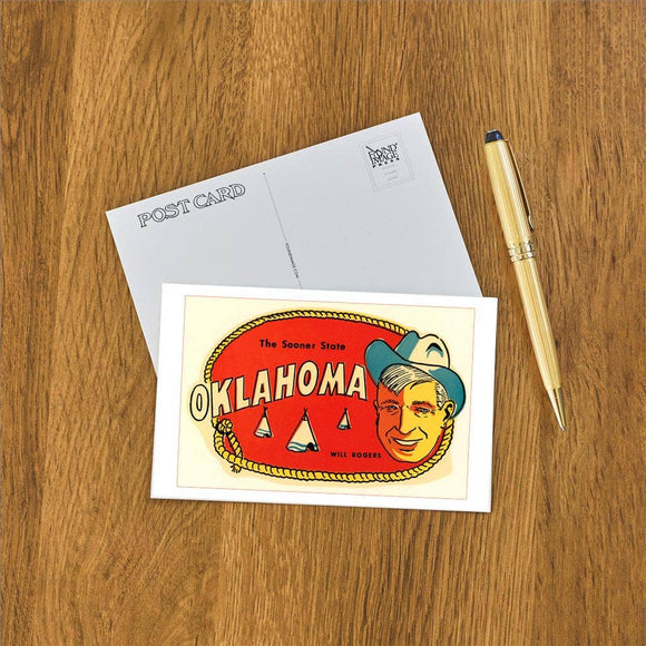 Found Image Press - Postcard OK-90 Sooner State, Will Rogers