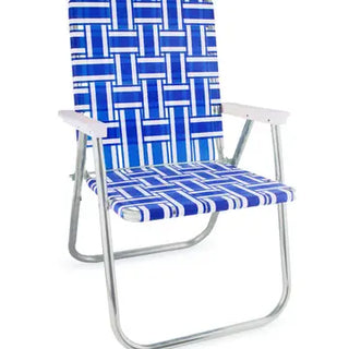 Buy blue-and-white Foldable Aluminum Lawn Chairs