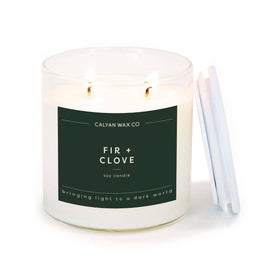 Calyan Wax Co. - Fir + Clove - Clear Glass Tumbler Soy Candle - 0