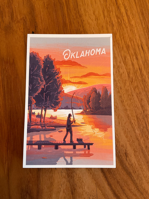 Oklahoma Postcards - Fishing in the Sunset