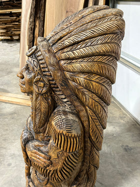 Indian Headdress Full Bust Carving(HOLD FOR J.ROBERTS) - 0