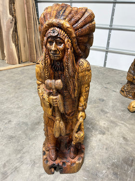 Indian Full Body Headdress with Axe Carving