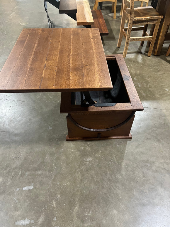 Lift Top Barrel Coffee Table