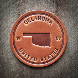 Oklahoma State Silhouette Leather Coaster (Single)