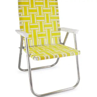 Buy yellow-and-white Foldable Aluminum Lawn Chairs