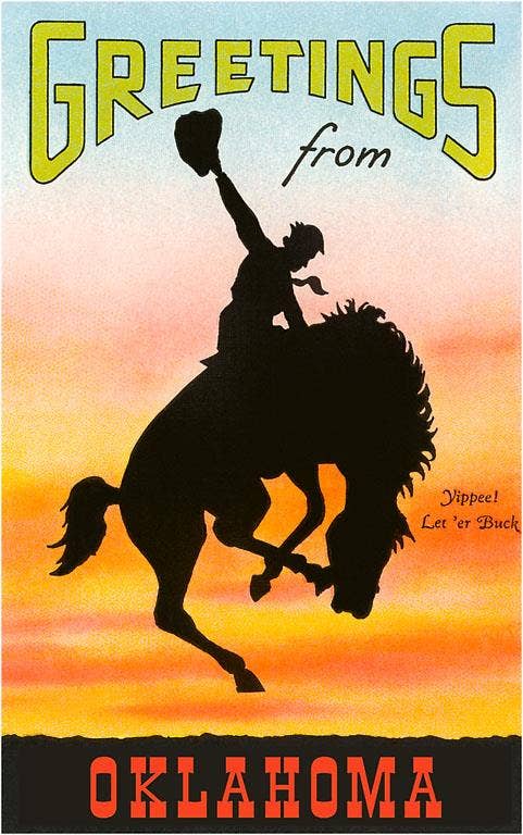 Found Image Press - Postcard OK-142 Greetings from Oklahoma