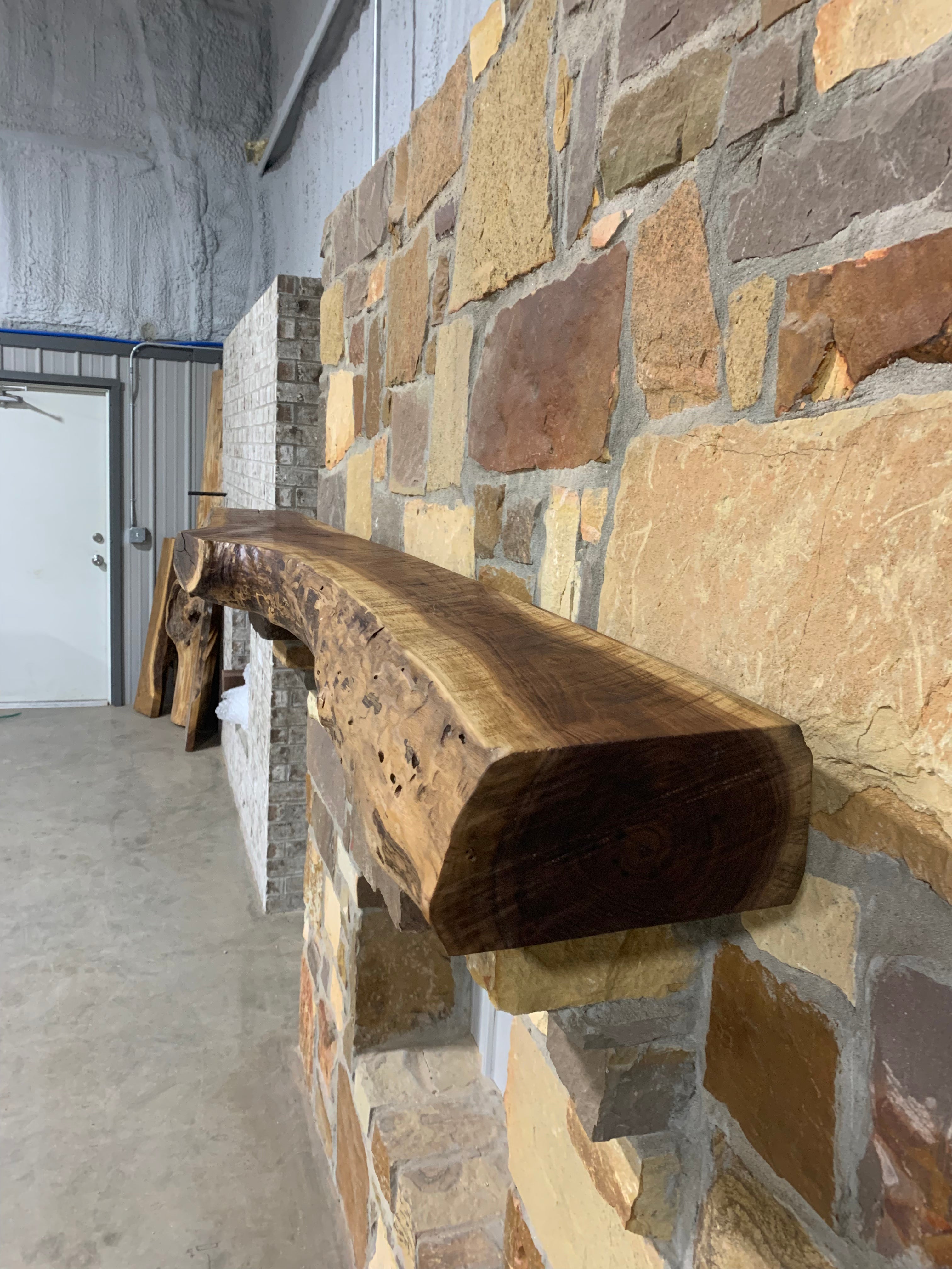 Live Edge Walnut Fireplace Mantel | The Forest Store