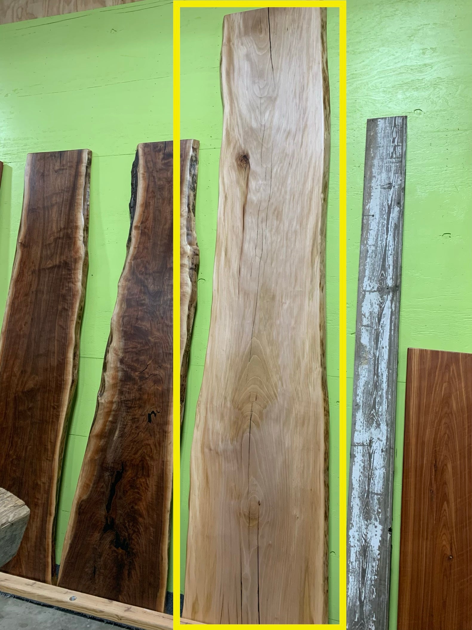 Live Edge Sycamore Bar Top With Sepia Brown Finish