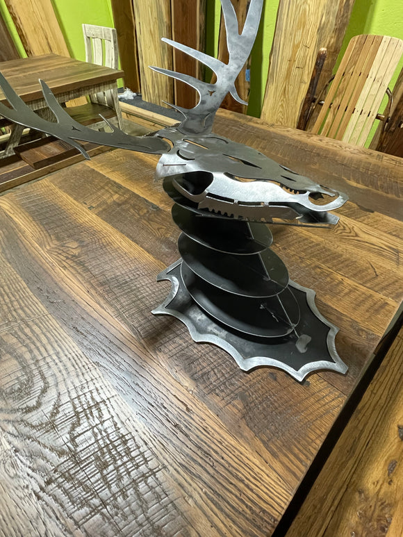 Metal Silver Deer Head Mount