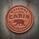 Sugarhouse Leather - Welcome to Our Cabin Leather Coaster-1
