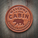 Sugarhouse Leather - Welcome to Our Cabin Leather Coaster