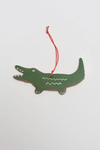 Melville Ceramics - Gator Ornament  : Green