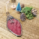 Lost & Found Design - Stained glass vintage bulb ornament: Green-4