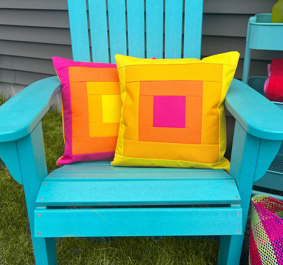 Dirtsa Studio - Outdoor Pillow Cover in "Sunrise" Colorway: Outer Case Only