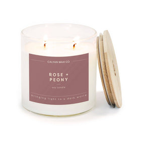 Calyan Wax Co. - Rose + Peony - Glass Tumbler Soy Candle