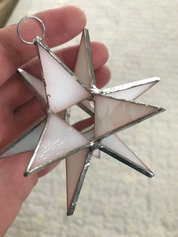 Fiesta Color - 4 1/4 inch -  Stained Glass Moravian Star.   Handmade: Cobalt Blue