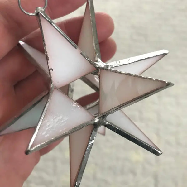 4 1/4 Inch - Stained Glass Moravian Star Handmade ornament