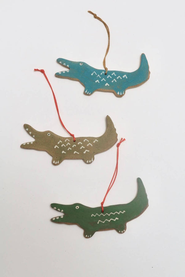 Melville Ceramics - Gator Ornament  : Green