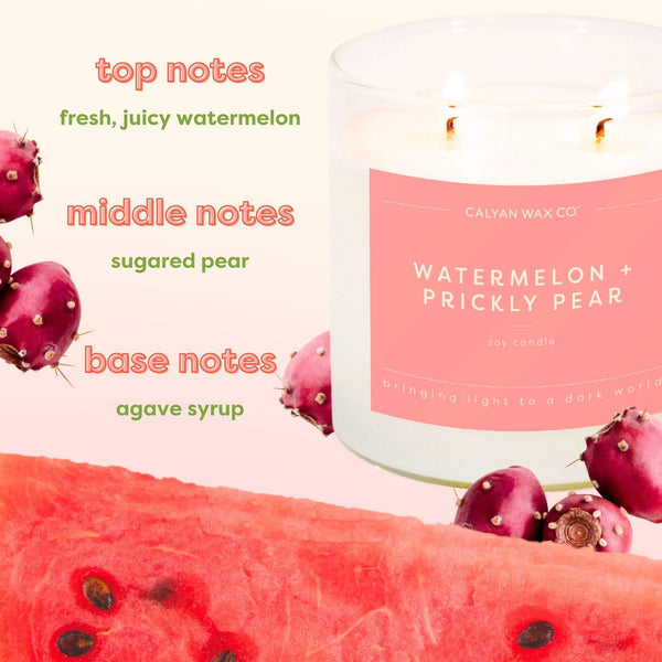 Calyan Wax Co. - Watermelon + Prickly Pear Glass Tumbler Soy Candle