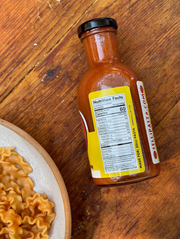 Zelli Pasta - Zelli Pasta Tomato Sauce