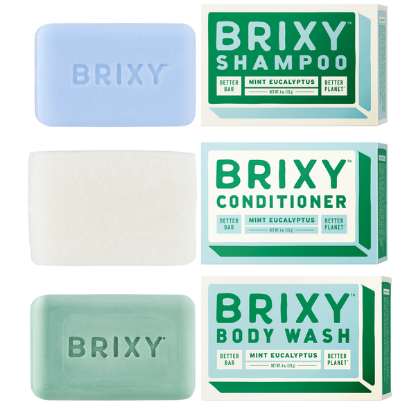 BRIXY - Plastic-Free Hair and Body Gift Set - Mint Eucalyptus