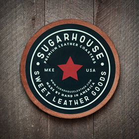 Sugarhouse Leather - Welcome to Our Cabin Leather Coaster - 0