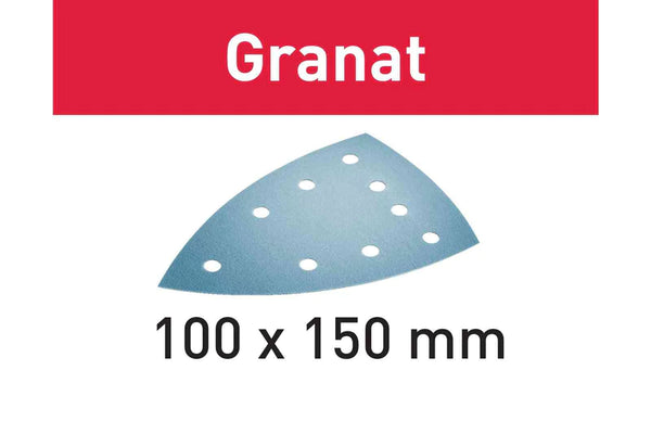 Festool 497138 100x150mm Granat Abrasives, 9-hole