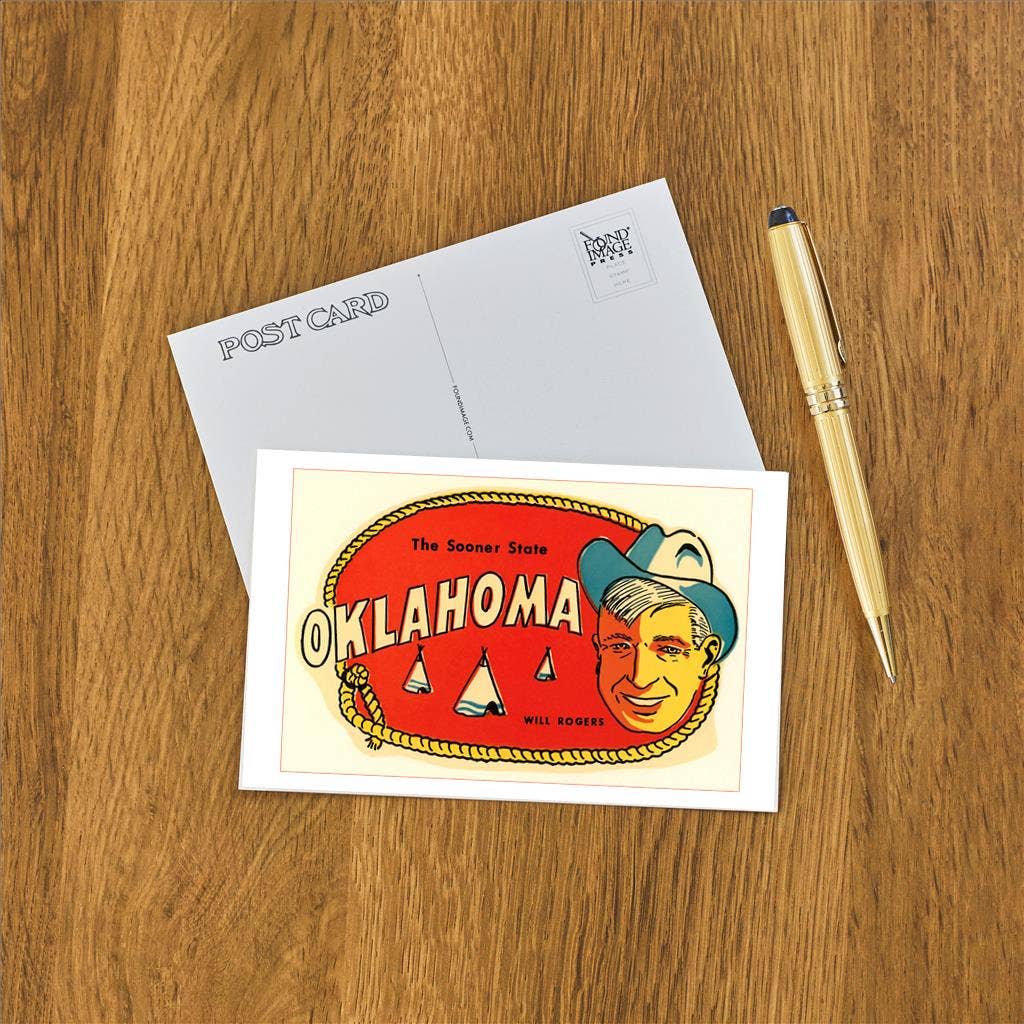 Found Image Press - Postcard OK-90 Sooner State, Will Rogers