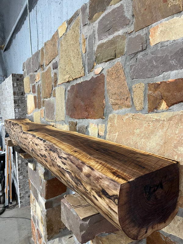 Live Edge Walnut Fireplace Mantel