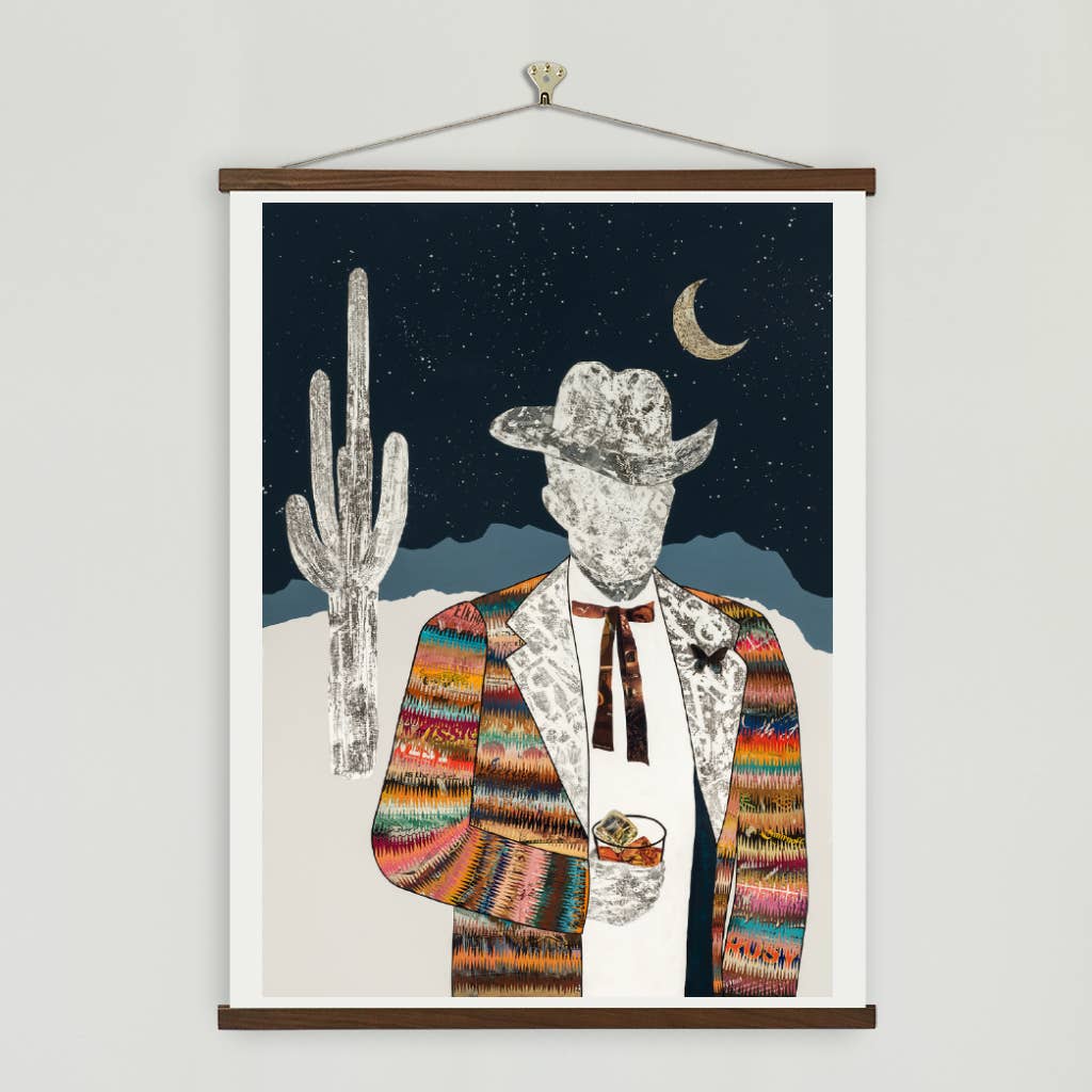 Dolan Geiman - Art Print | Vintage Cowboy | QUILTED WRANGLER (MIDNIGHT): Unframed / 16 x 20 - 0