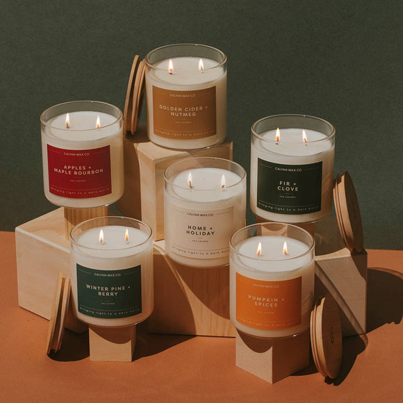 Calyan Wax Co. - Home + Holiday - Clear Glass Tumbler Soy Candle