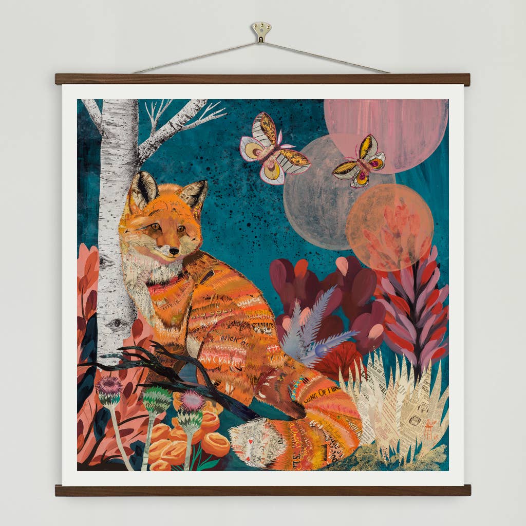 Dolan Geiman - Art Print | Mountain Cabin Art | TURQUOISE LAKE FOX: Unframed / 32 X 32 - 0
