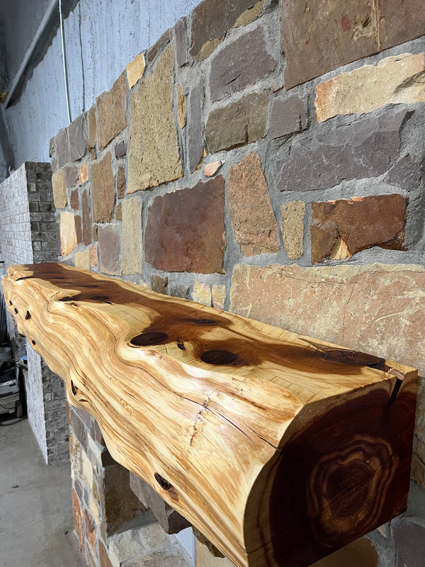 Live Edge Cedar Fireplace Mantel