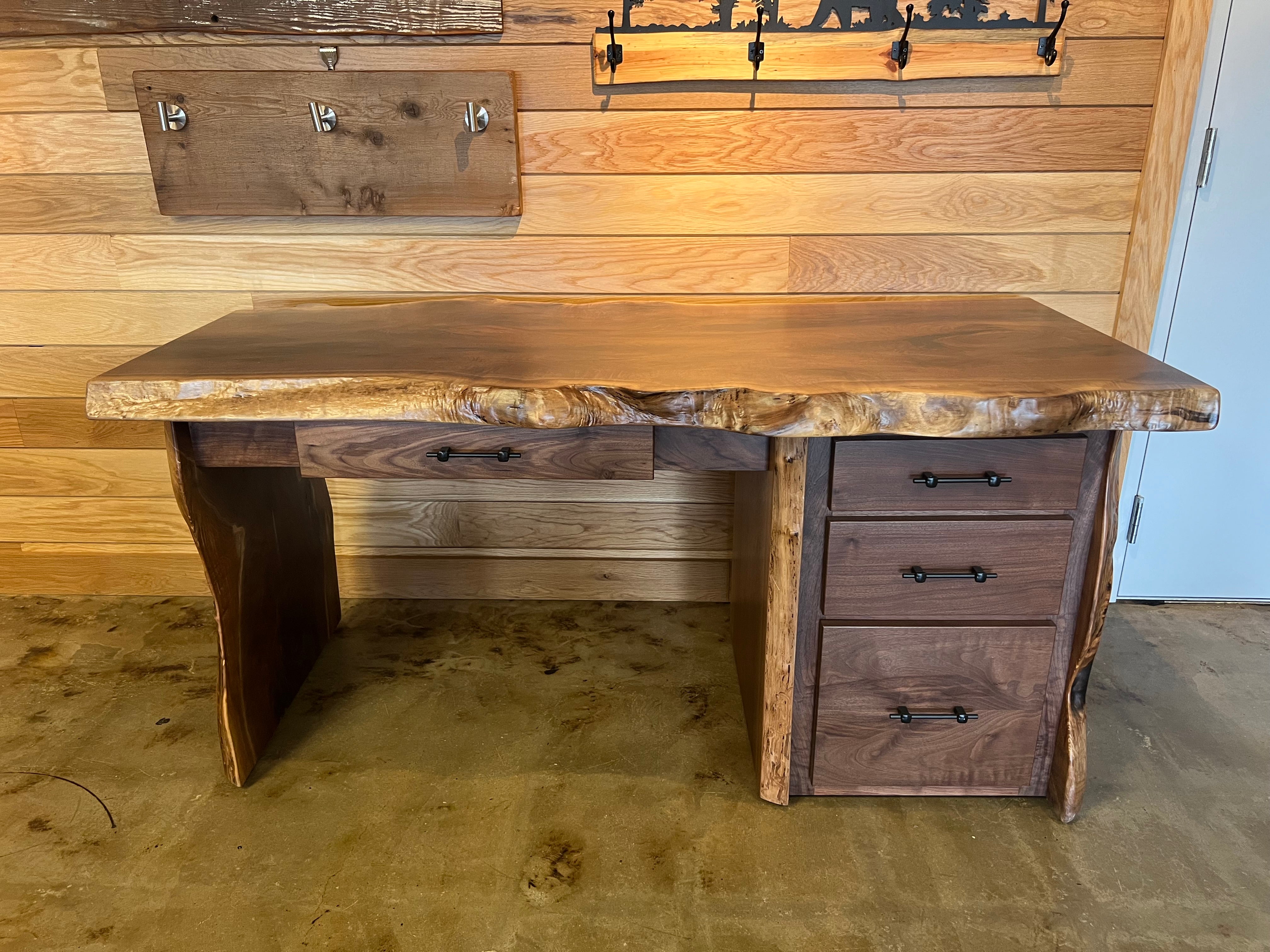 Live Edge Walnut Slab Desk