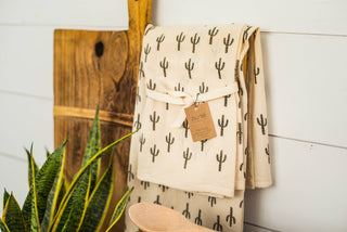 AURE - Organic Cotton Saguaro Tea Towel, Eco Friendly, Flour Sack