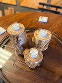 Tree Stump Candle Holder- Set of 3