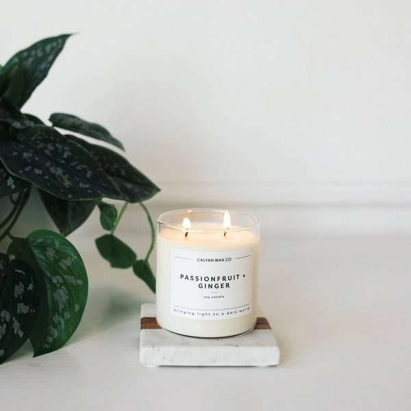 Calyan Wax Co. - Passionfruit + Ginger - Glass Tumbler Soy Candle