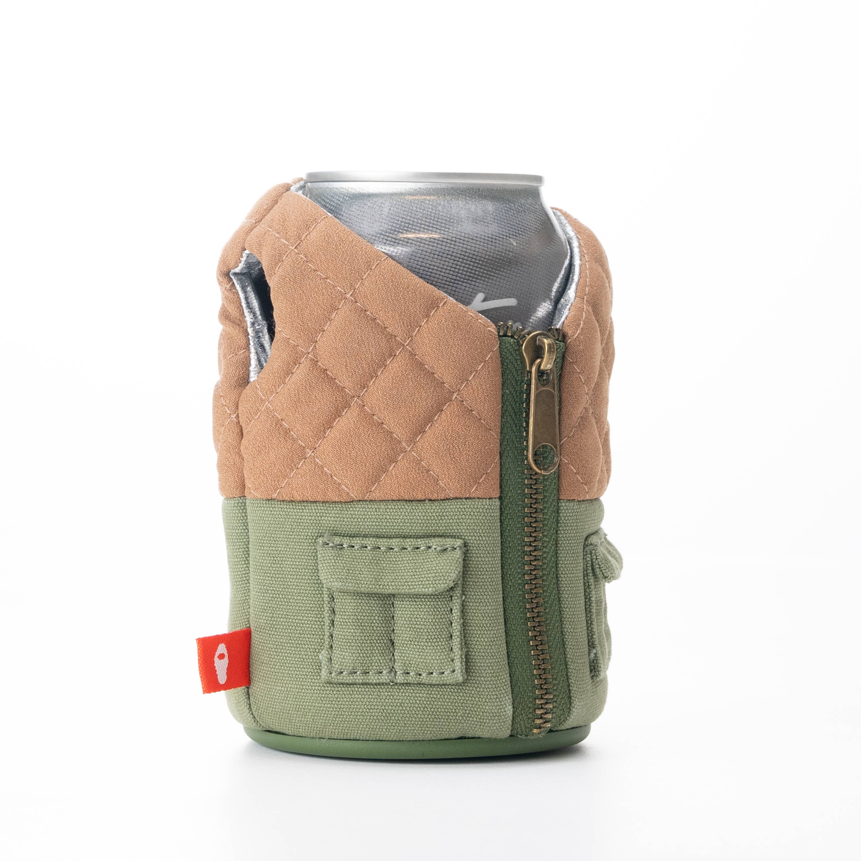 Puffin Drinkwear - The Bird Dog - 12 oz Can Cooler - Olive Green & Dry Grass - 0