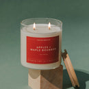 Calyan Wax Co. - Apples + Maple Bourbon - Clear Glass Tumbler Soy Candle-3