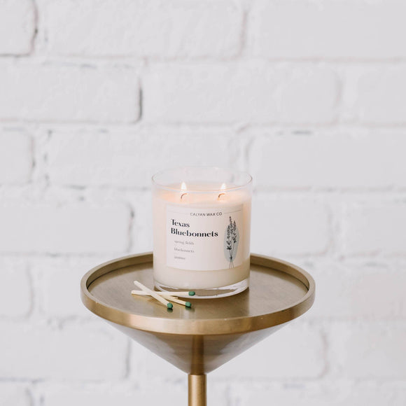 Calyan Wax Co. - Texas Bluebonnet - Clear Glass Tumbler Soy Candle