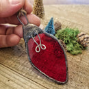Lost & Found Design - Stained glass vintage bulb ornament: Orange-2