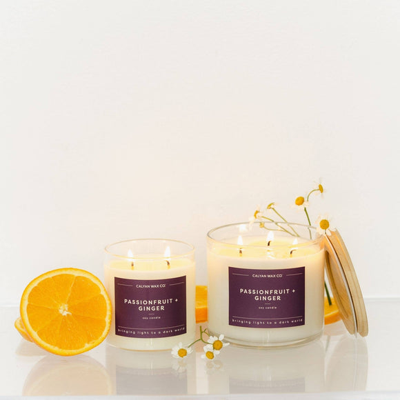 Calyan Wax Co. - Passionfruit + Ginger - Glass Tumbler Soy Candle