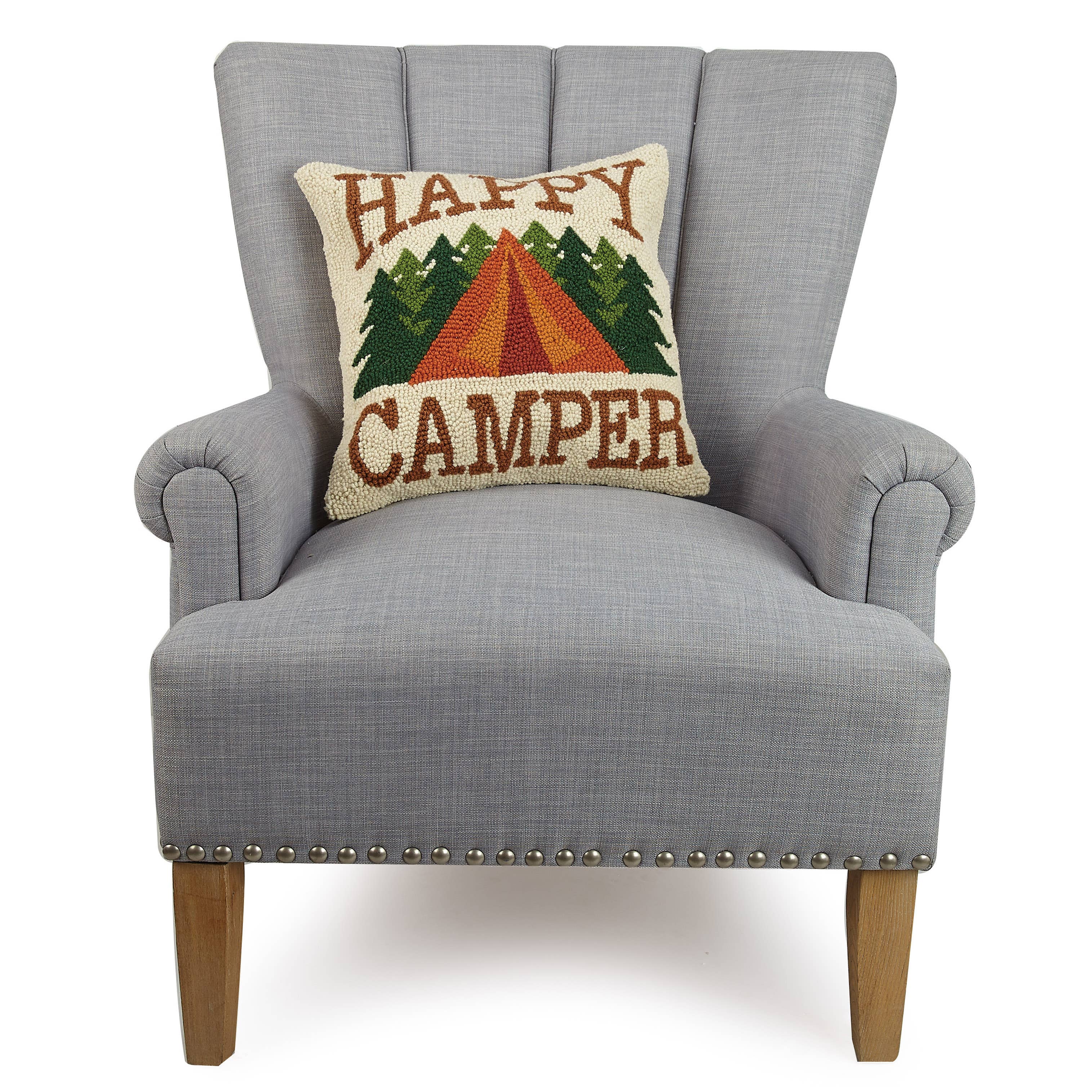 Peking Handicraft - Happy Camper Hook Pillow - 0