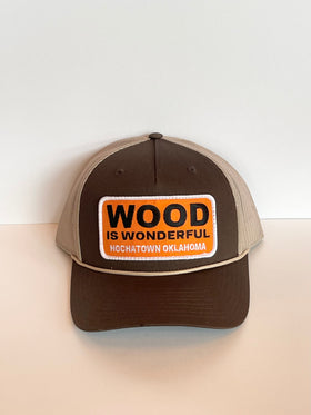 Wood Is Wonderful Hochatown OK Black/Grey Richardson Trucker Hat - 0