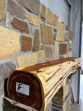 Live Edge Cedar Fireplace Mantel - 0