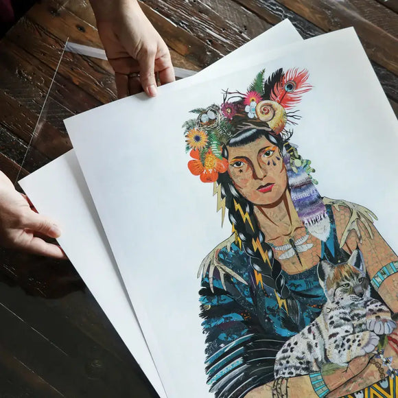 Dolan Geiman - Native American Art Print | FORGET ME NOT (MIDNIGHT): Unframed / 14.5 x 26