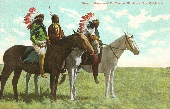 Found Image Press - Postcard OK-60 Ponca Indians, Oklahoma Cit