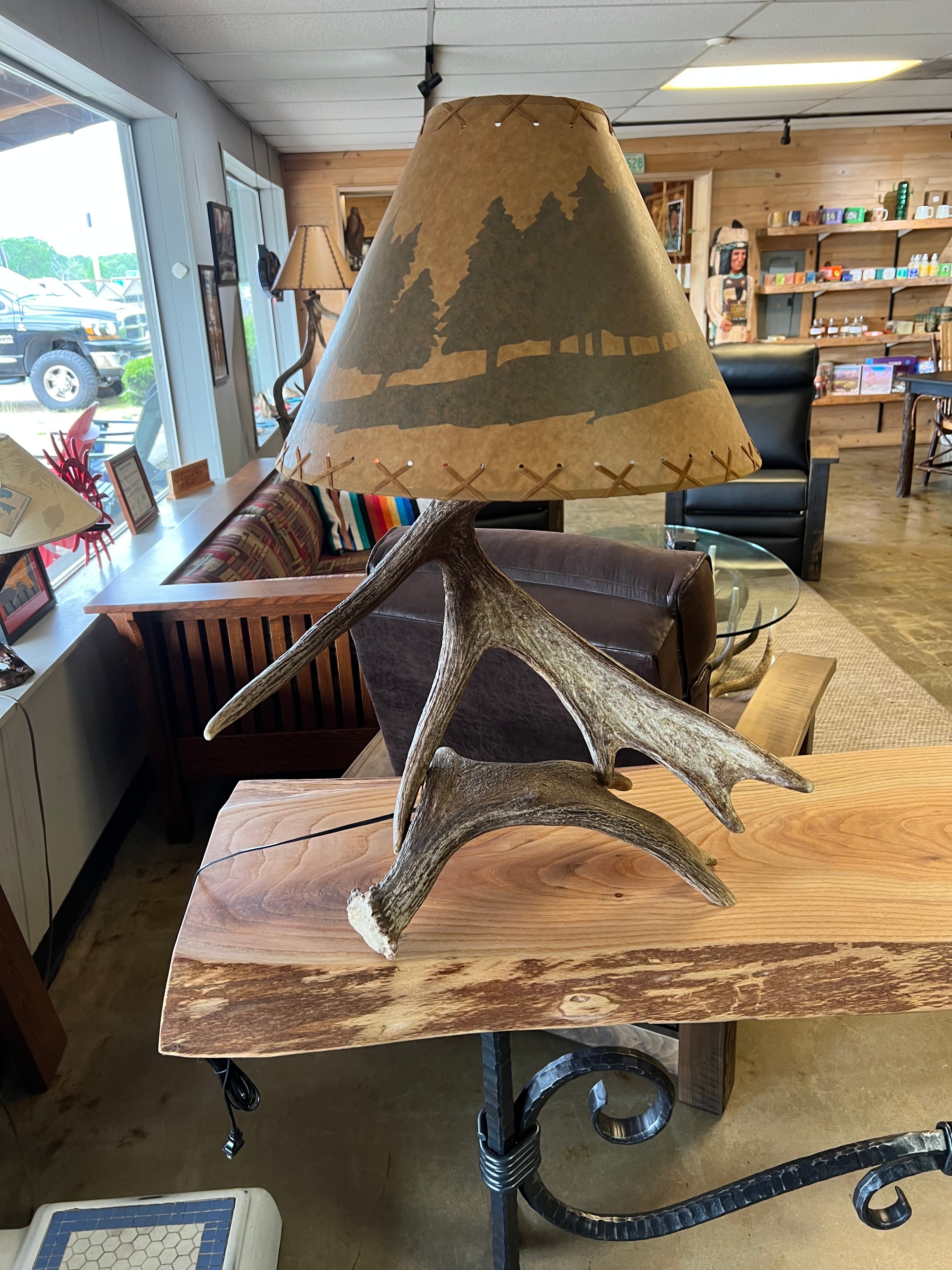 Moose Antler Table Lamp - 0
