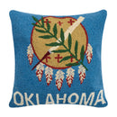 Peking Handicraft - OKLAHOMA FLAG HOOK PILLOW-1
