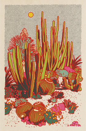 Caroline Clark - Cactus Planet #2 24"x36" Print